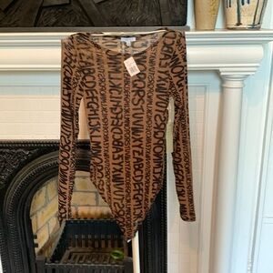 Iris basic sheer‎ mesh alphabet thong. NWT.